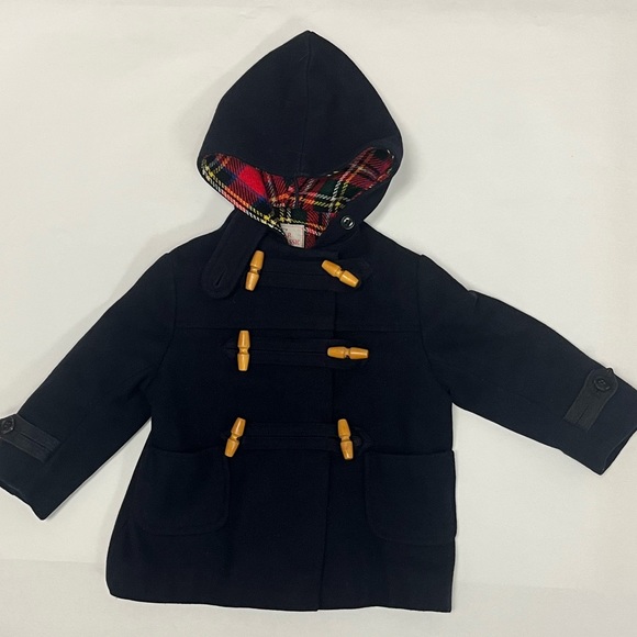 Vintage English wool duffle coat with wooden toggles - Picture 2 of 11